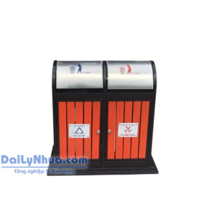 Thùng Rác Phân Loại 2 Ngăn, Bập Bênh Mẫu 02