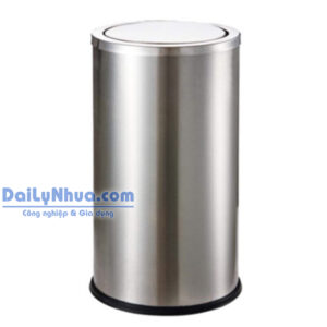 Thùng Rác Nắp Lật Inox Tròn (380*730)