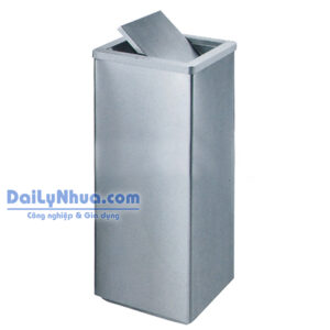 Thùng Rác Inox Nắp Lật Vuông (240*240*610mm)