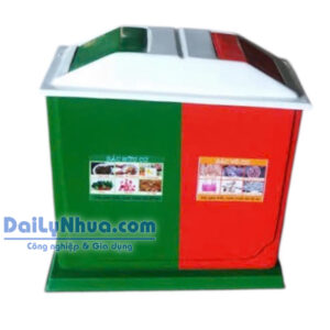 Thùng Rác Phân Loại 2 Ngăn, Nắp Lật