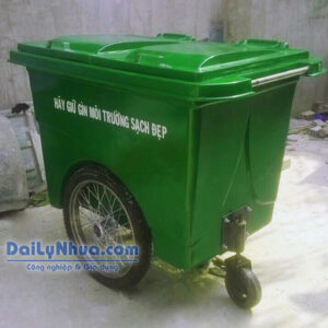 Thùng Đựng Rác Composite 660 Lít, 3 Bánh Hơi